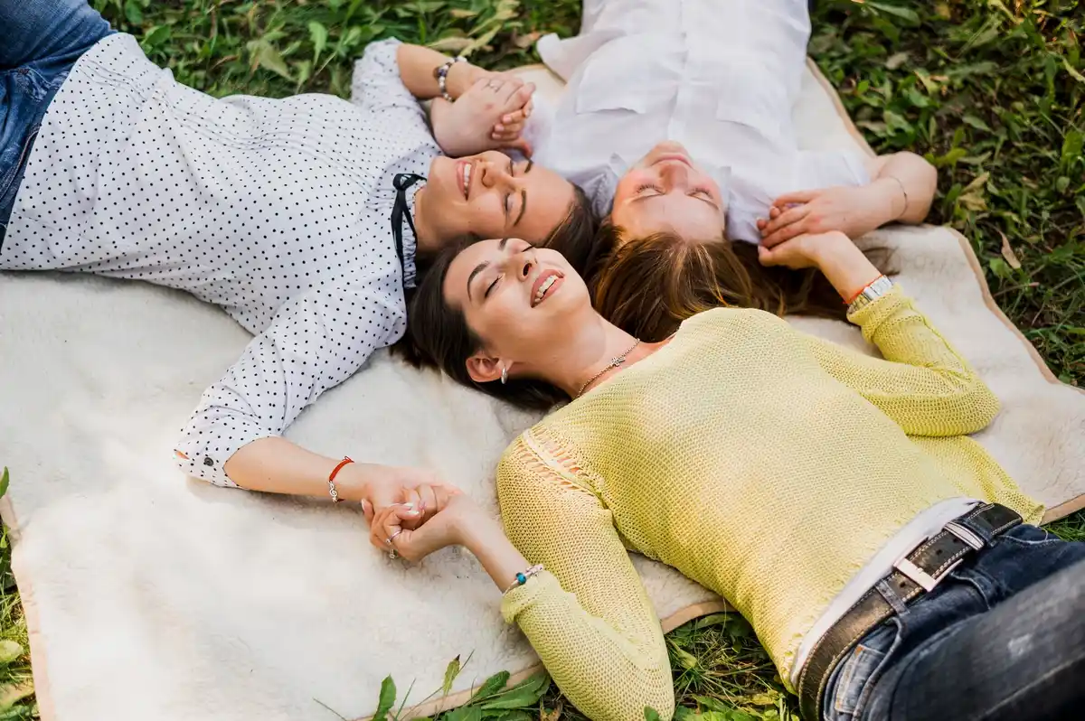 czech family relaxing in park weekend leisure