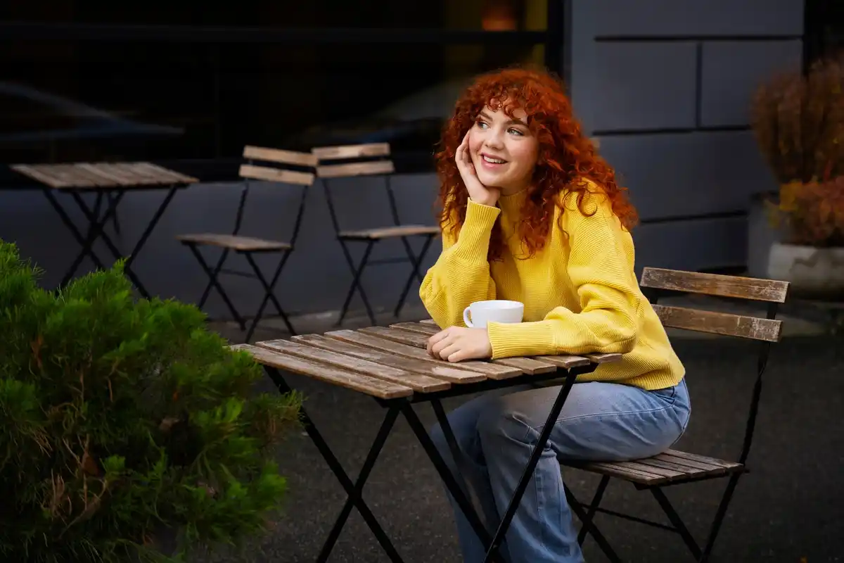 relaxed traveler slow vacation street cafe europe