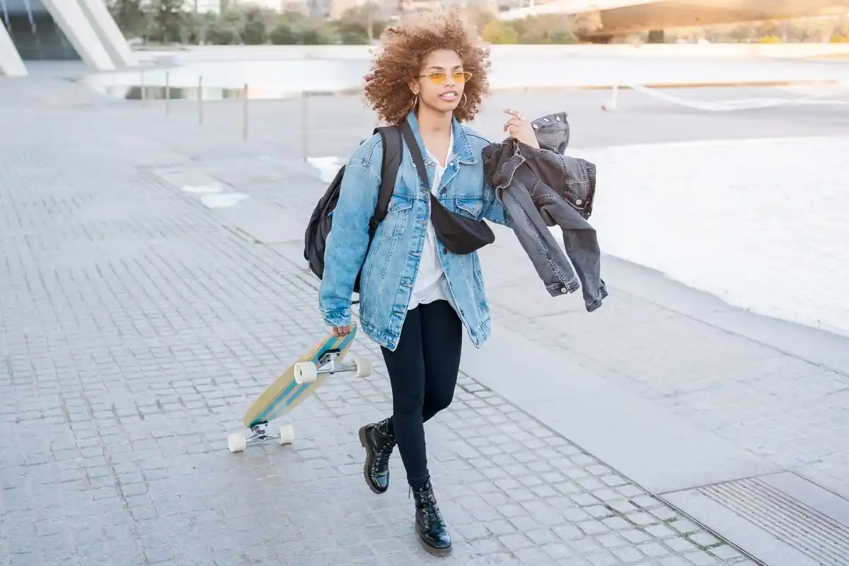 stylish urban travel backpack street prague
