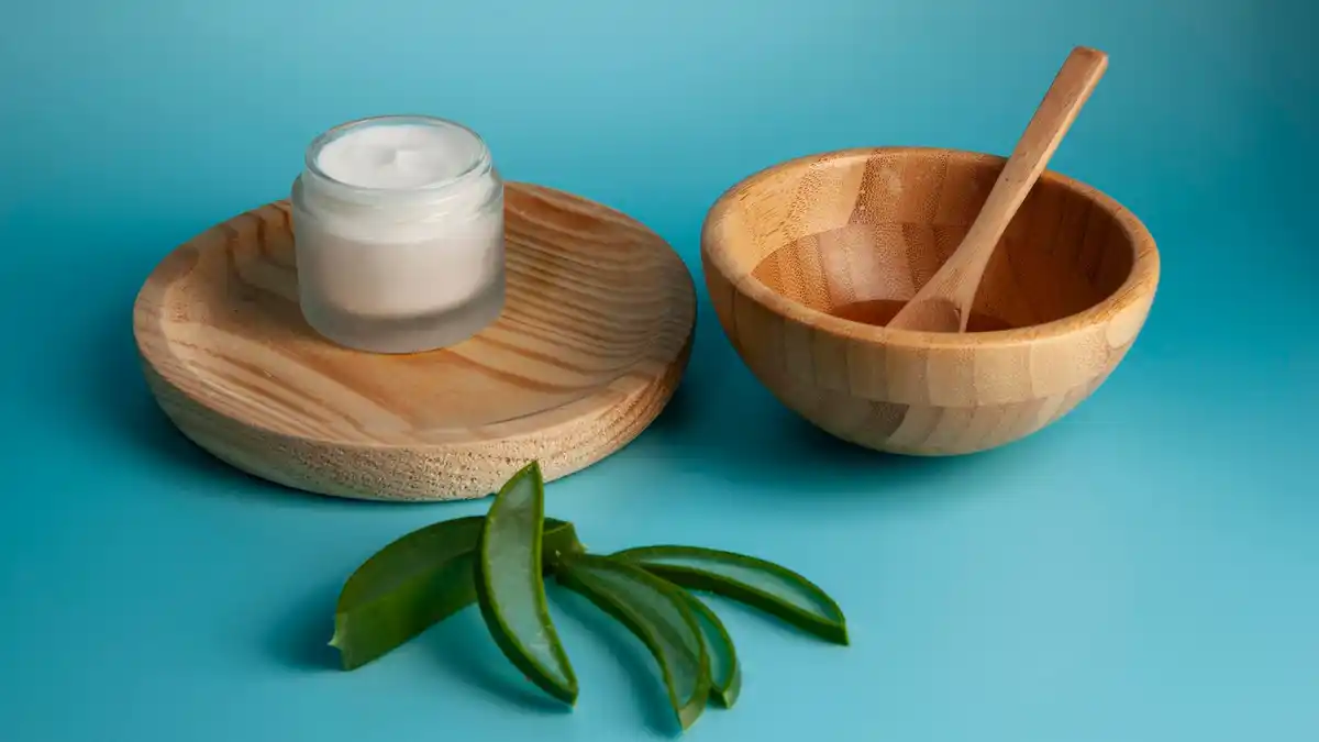 closeup face cream jar with label ingredients