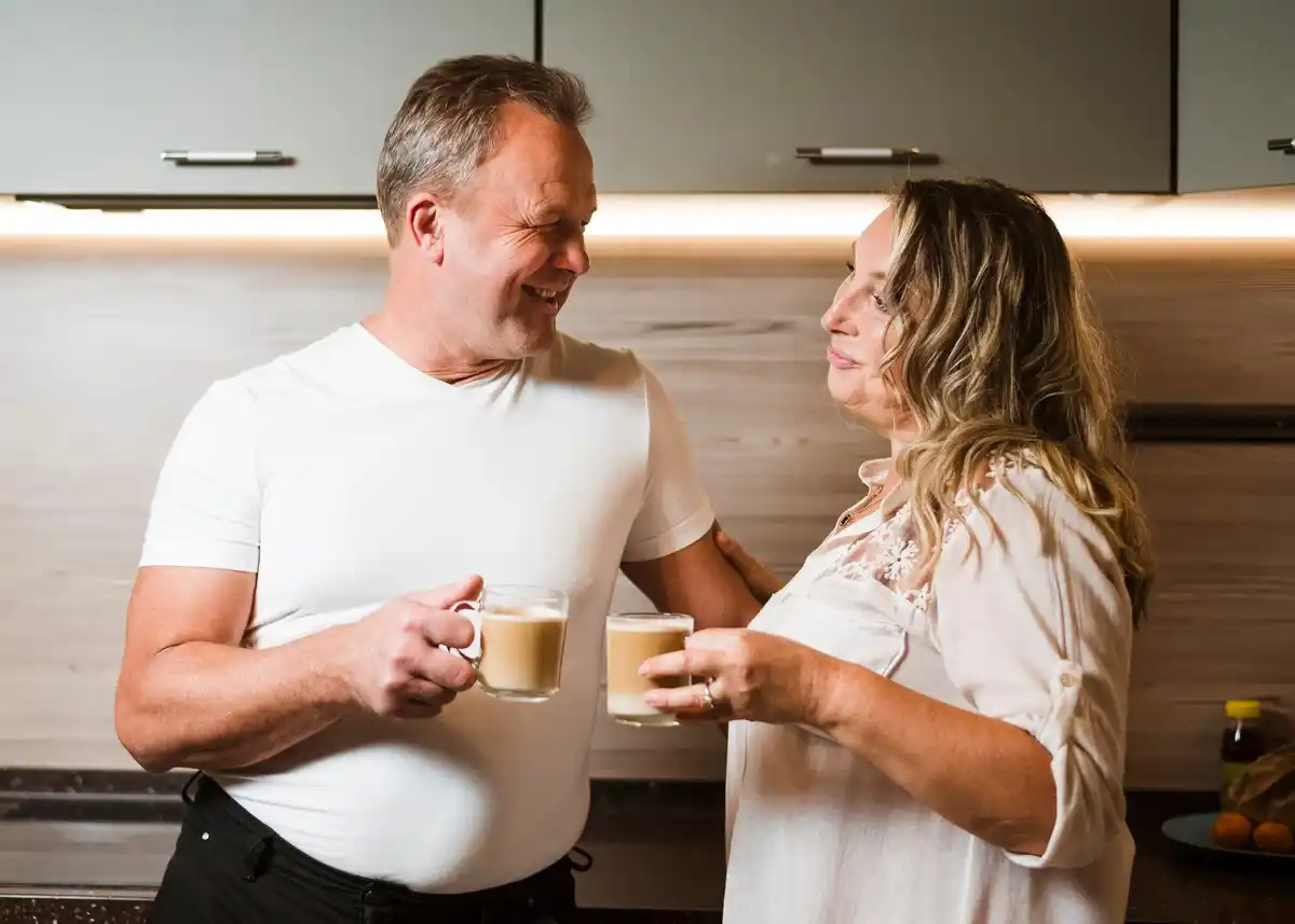 middle aged czech couple everyday life