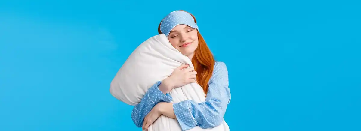 young woman sleeping in cotton hair cap night care