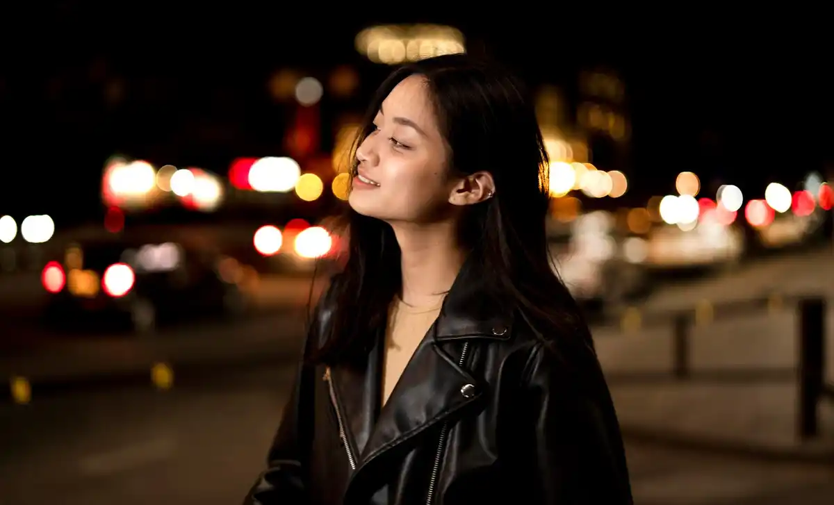 korean woman skincare street style natural glow