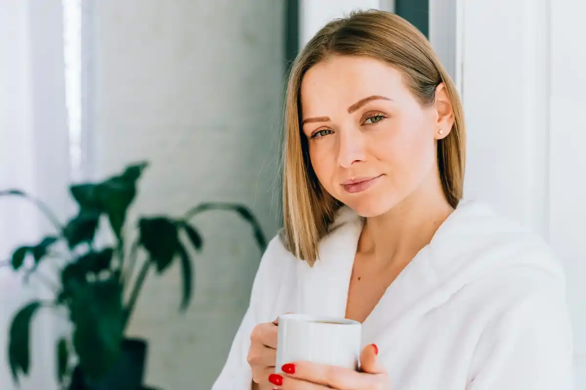middle aged woman natural skincare routine Czech