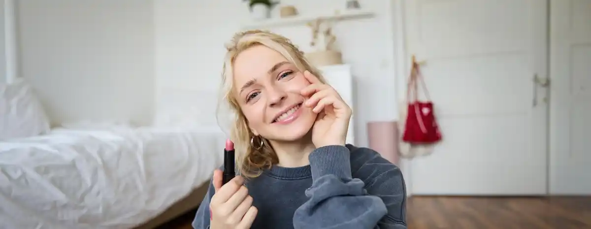 close up Czech woman skincare routine