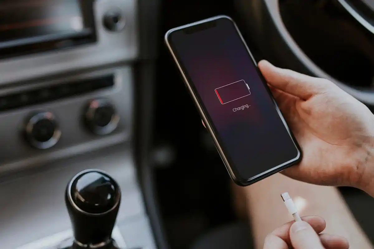smartphone charging overnight risk concept