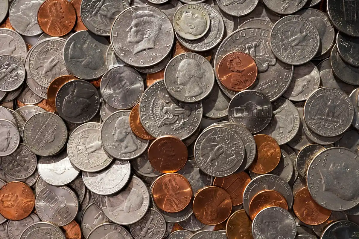 old czech coins collection background
