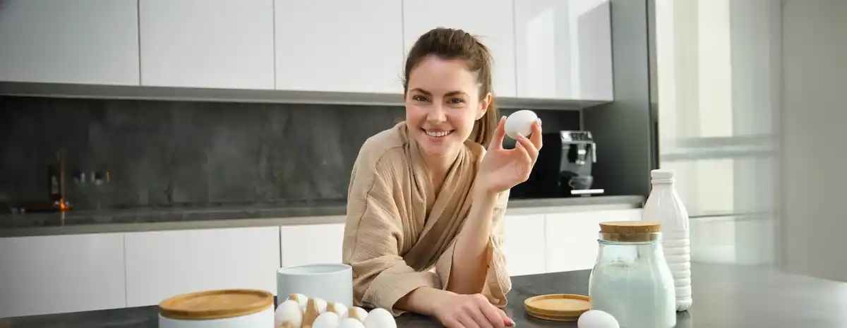 czech woman salting food kitchen