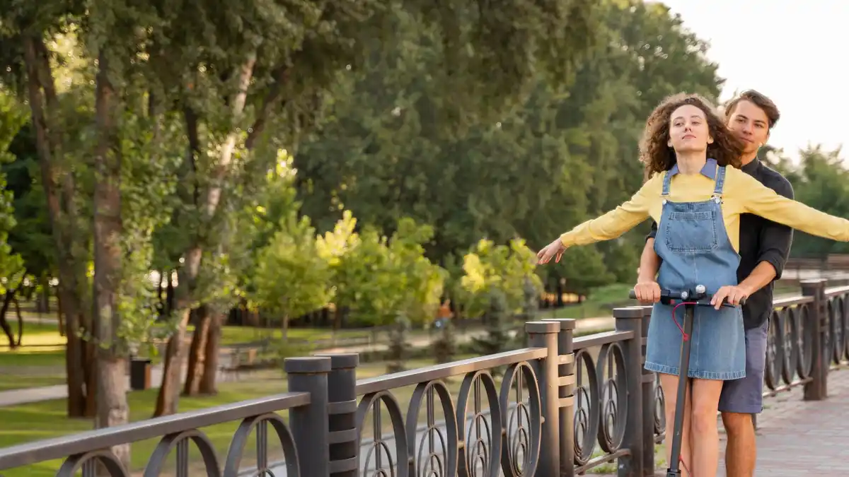 funny people walking backwards in Czech park