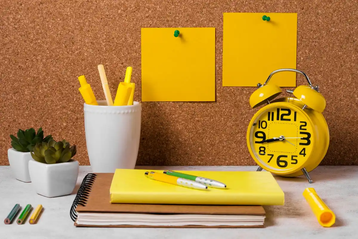 sticky notes productivity workspace Czech office