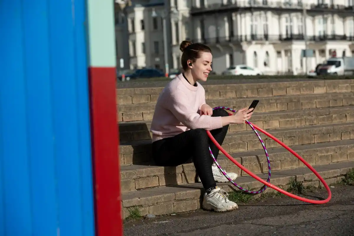 magnetic charging cable in use outdoor Prague
