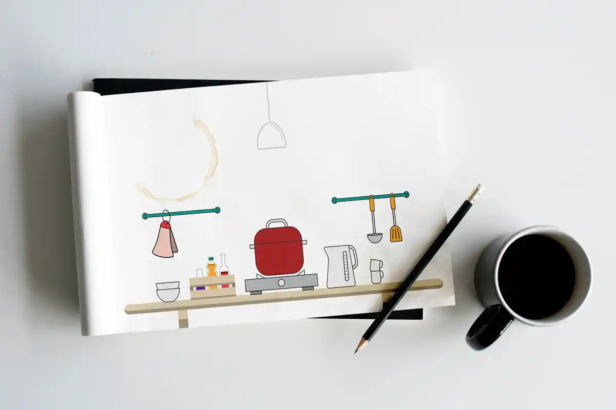 czech workspace with coffee cup and checked tiny handwritten tasks