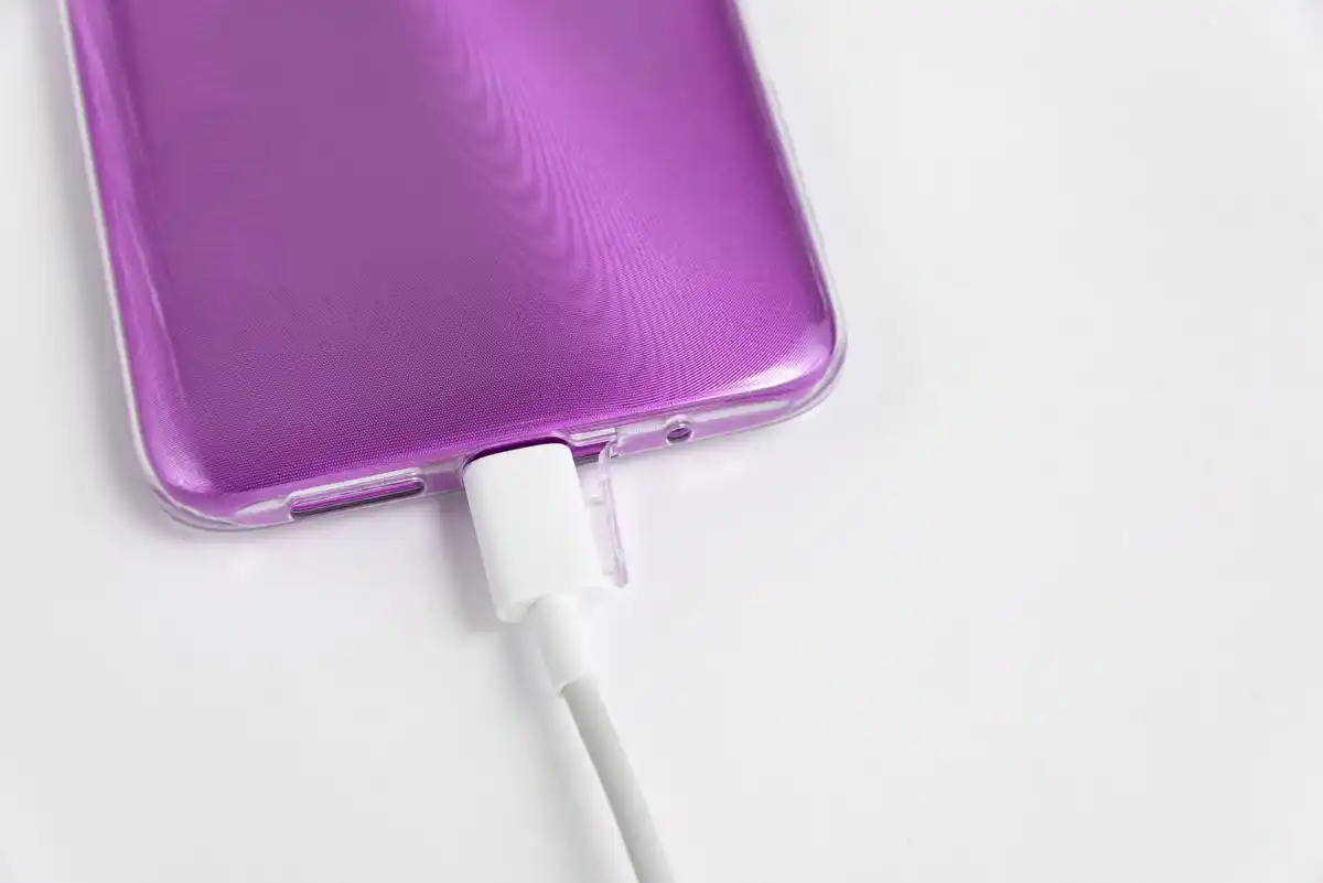 damaged phone charging port closeup