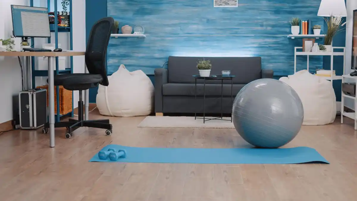 minimalist home exercise equipment Czech apartment