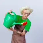 vintage Czech grandmother cleaning with vinegar home authentic