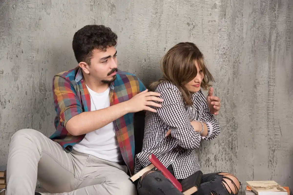 Czech couple arguing silence break home