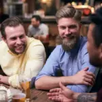 friends arguing czech pub