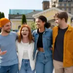 young people meeting organically in Prague