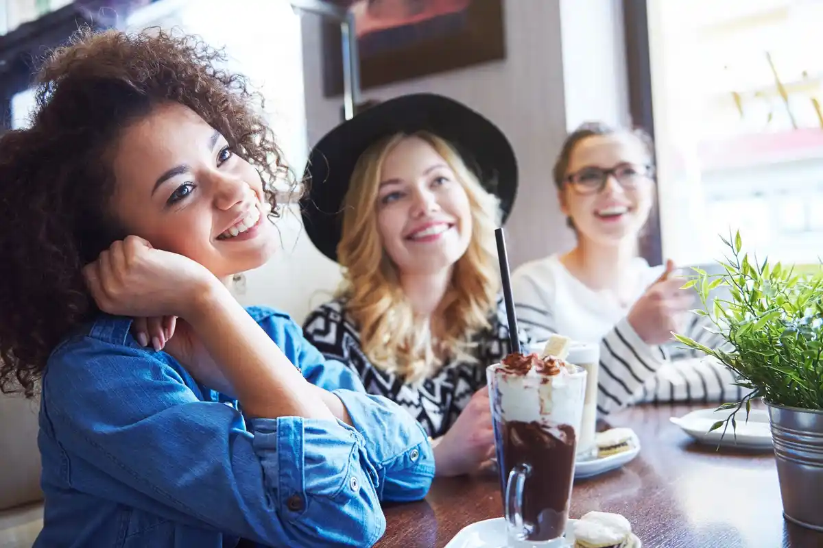 Czech people laughing in cafe breaking the ice