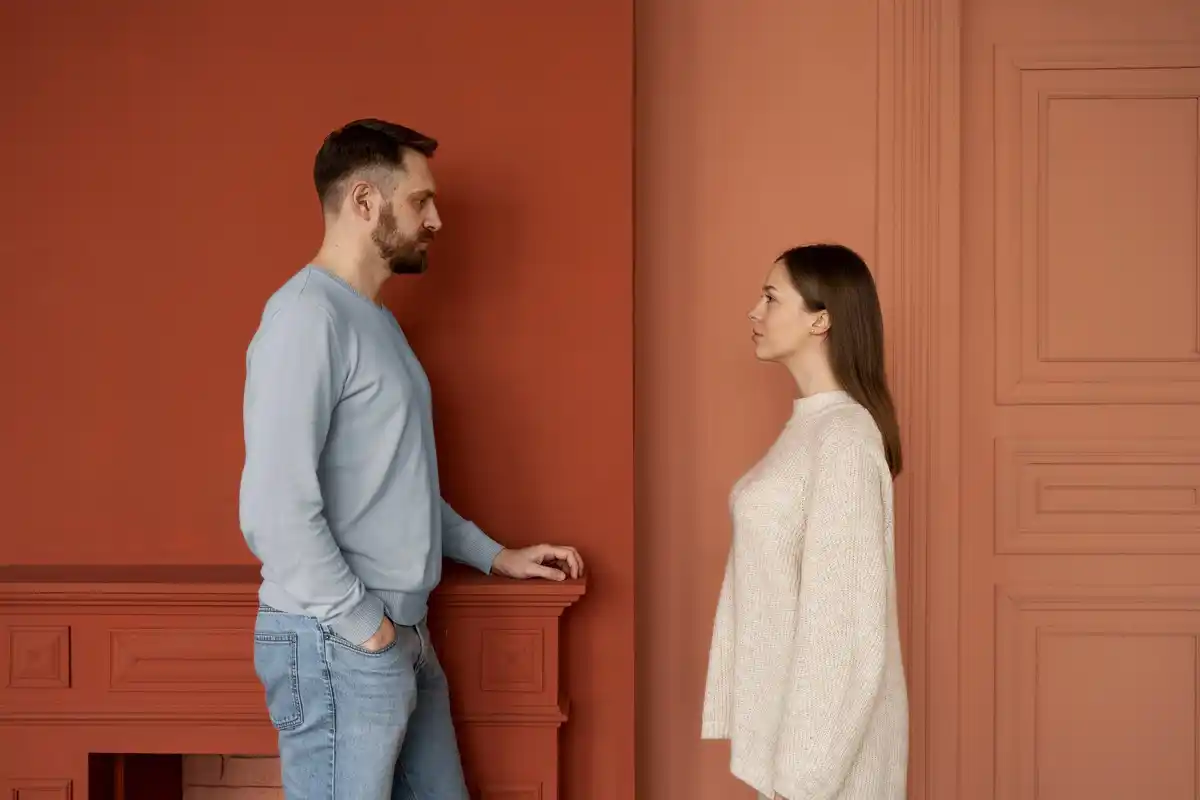 arguing couple ending silence living room