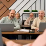 middle aged czech workers teamwork office success
