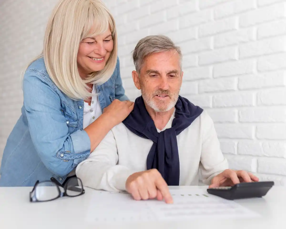 Czech senior saving money at home