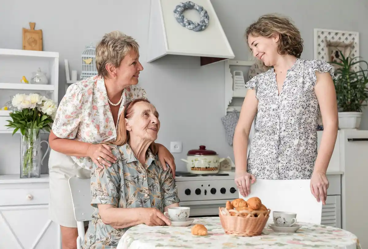 czech senior family cooking