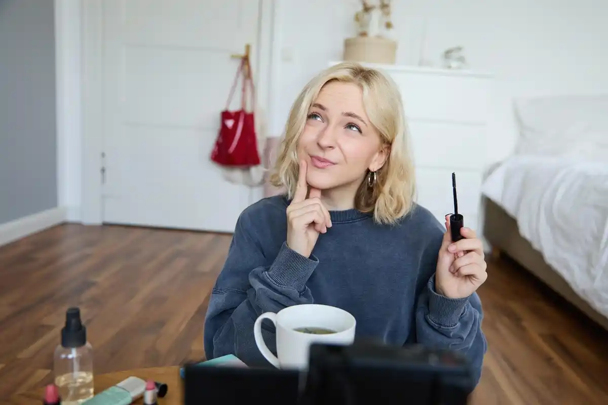affordable makeup brushes close up Czech woman home