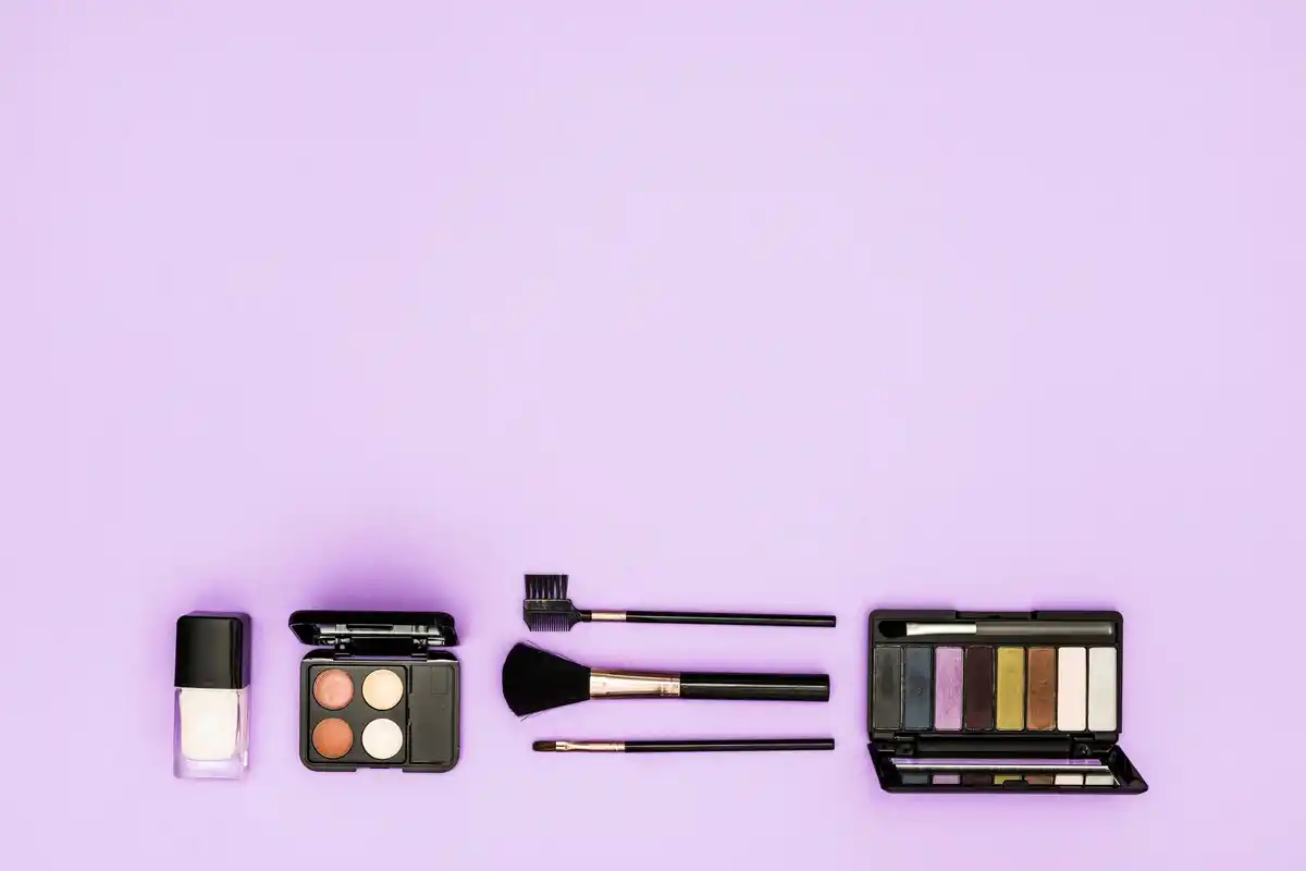 cheap makeup brushes assortment flat lay