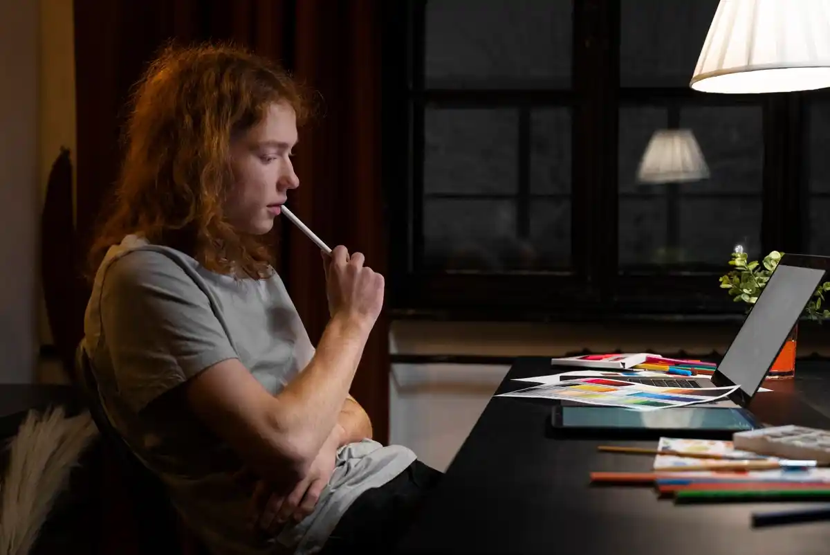 overthinking creative process table mess in Czech home
