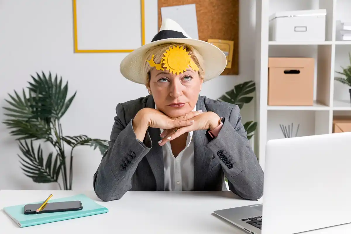 stressed office worker Czech