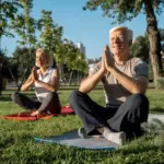active mature Czech people outdoor wellness