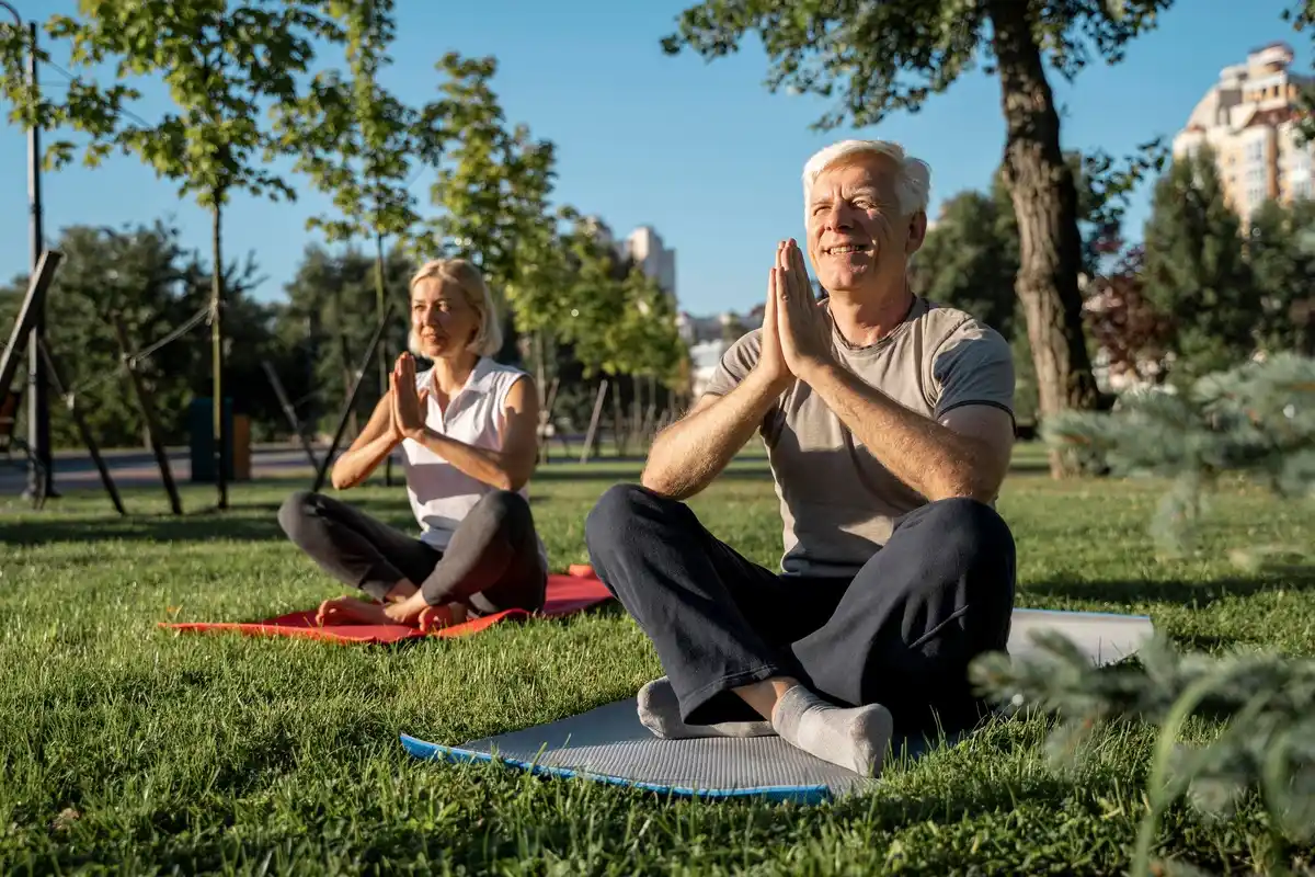 active mature Czech people outdoor wellness