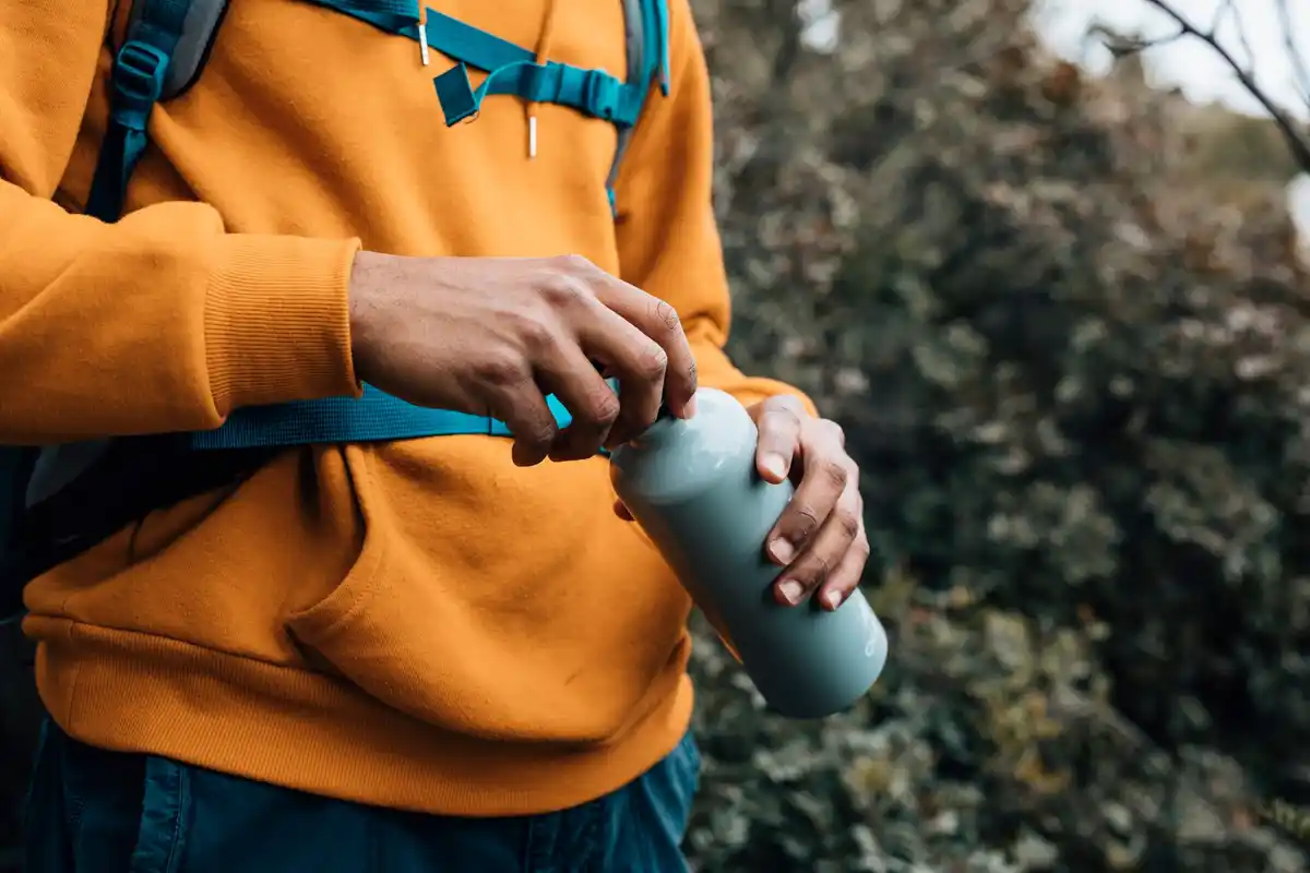 soap inside sock in a travel backpack