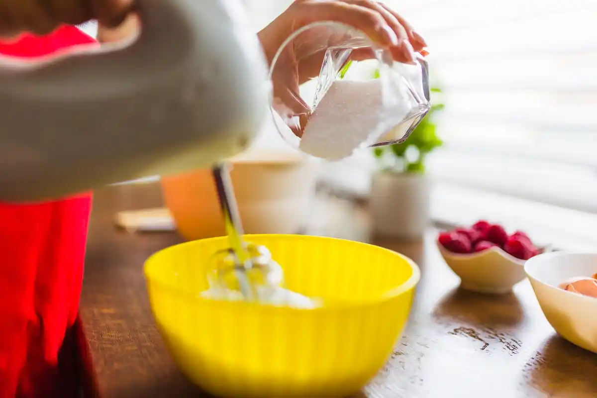 hand whisk whipping cream egg rustic kitchen Czech style