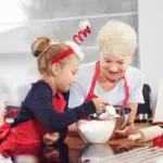 Czech grandma baking dough home kitchen