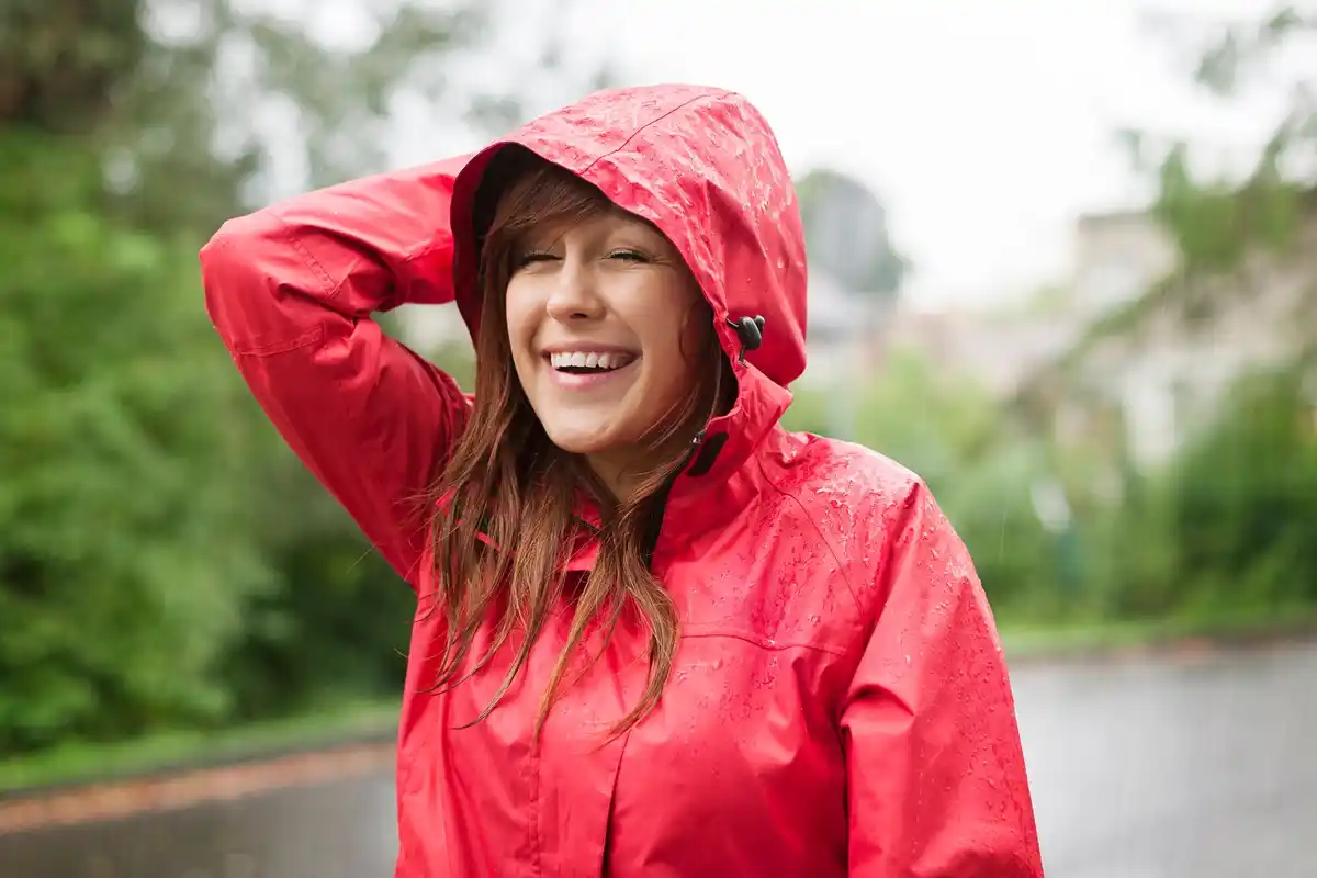 Czech rain storm people poncho street