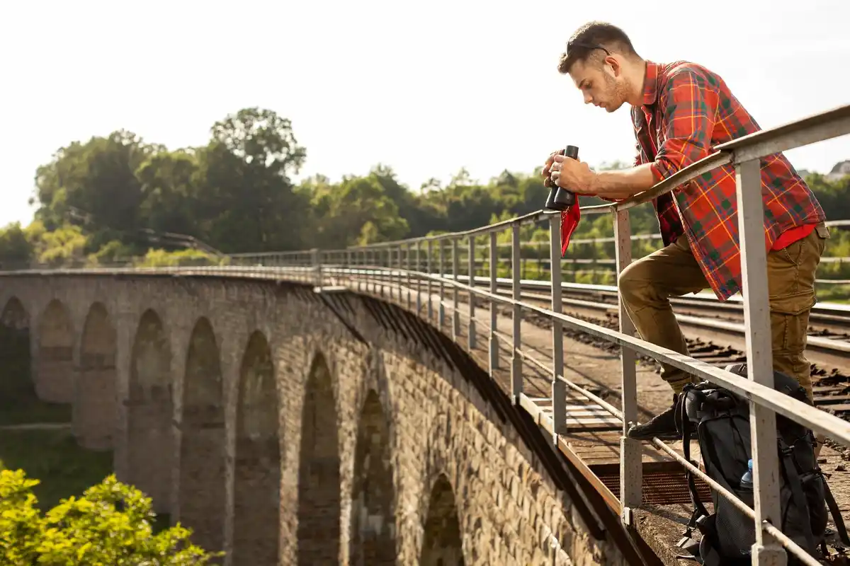 eco travel Czech railway countryside