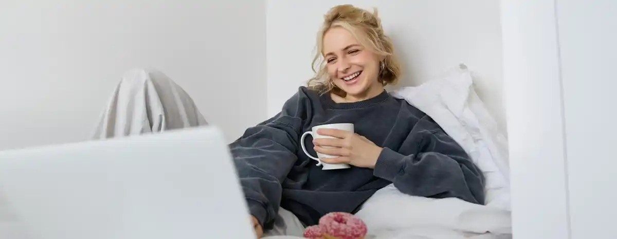 middle-aged woman morning routine czech cozy