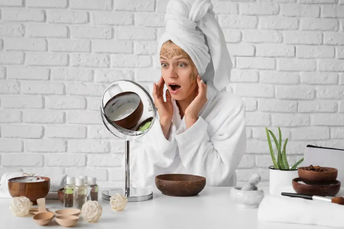 cleansing face morning routine bathroom