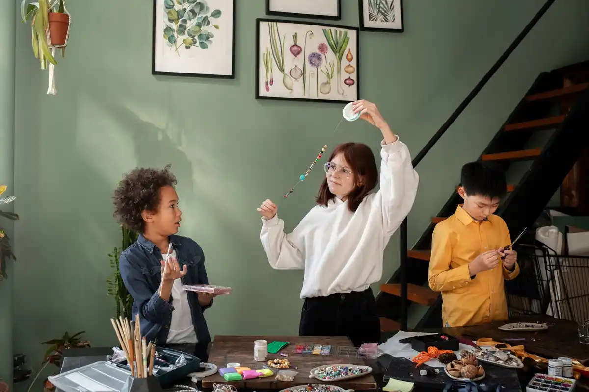 czech people engaging in creative activities at home