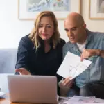 middle aged czech couple managing personal finance