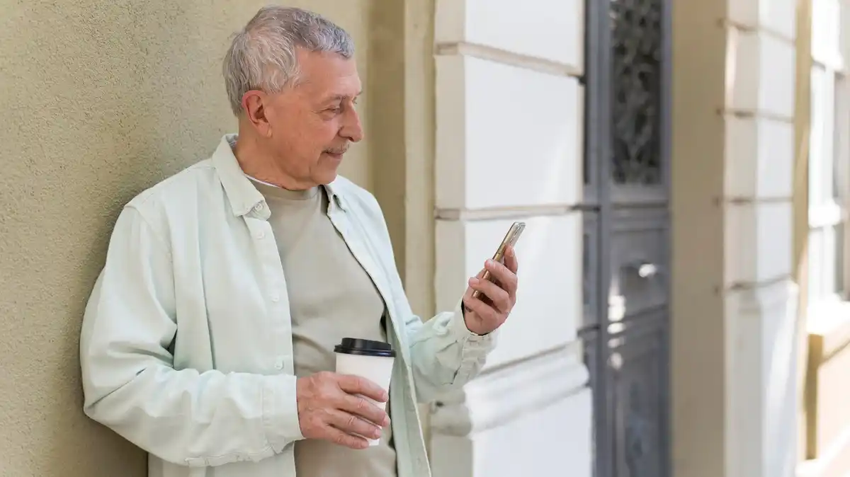 middle-aged man thinking about finances and personal growth in Prague