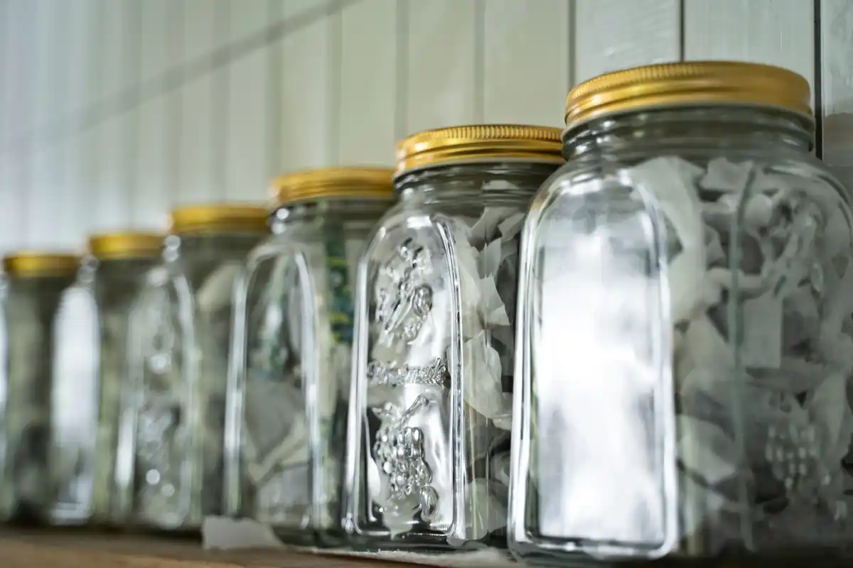 czech kitchen old glass jars energy saving