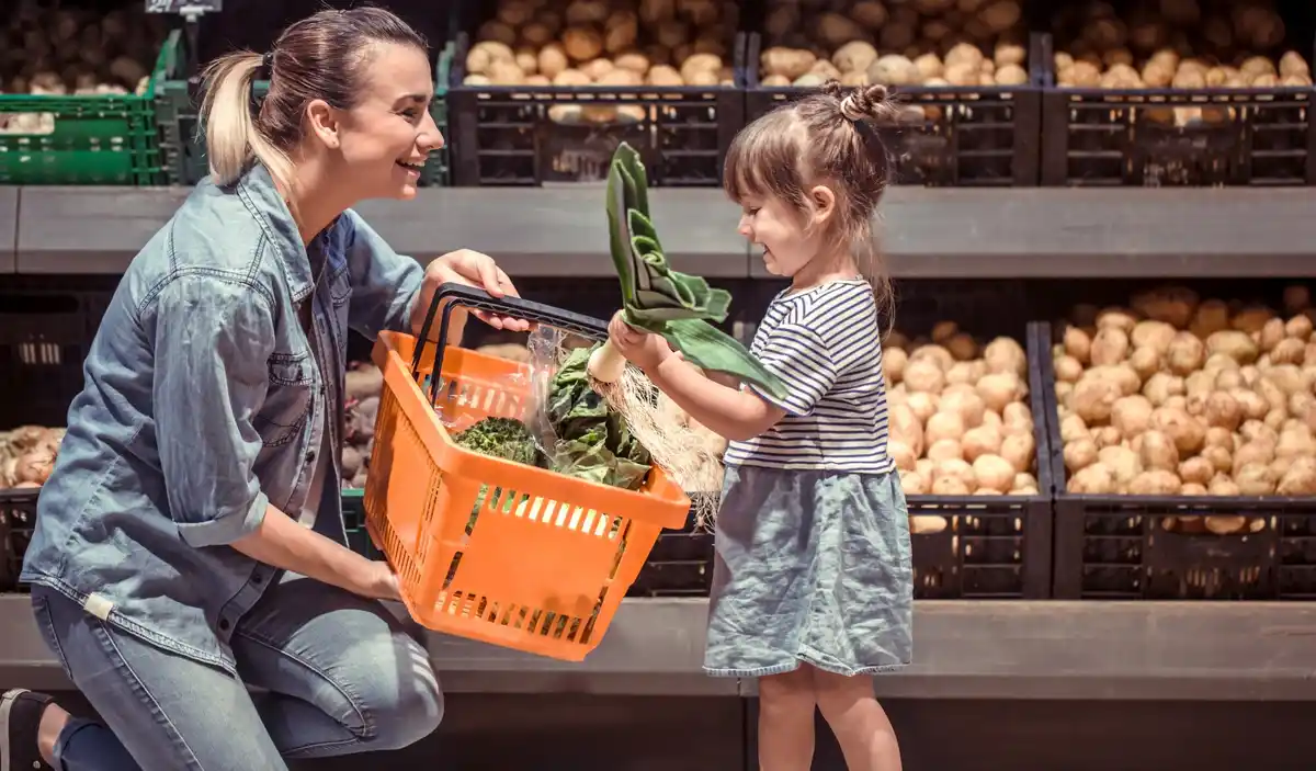 Czech family shopping supermarket budget