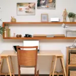 tiny creative workspace in Czech apartment