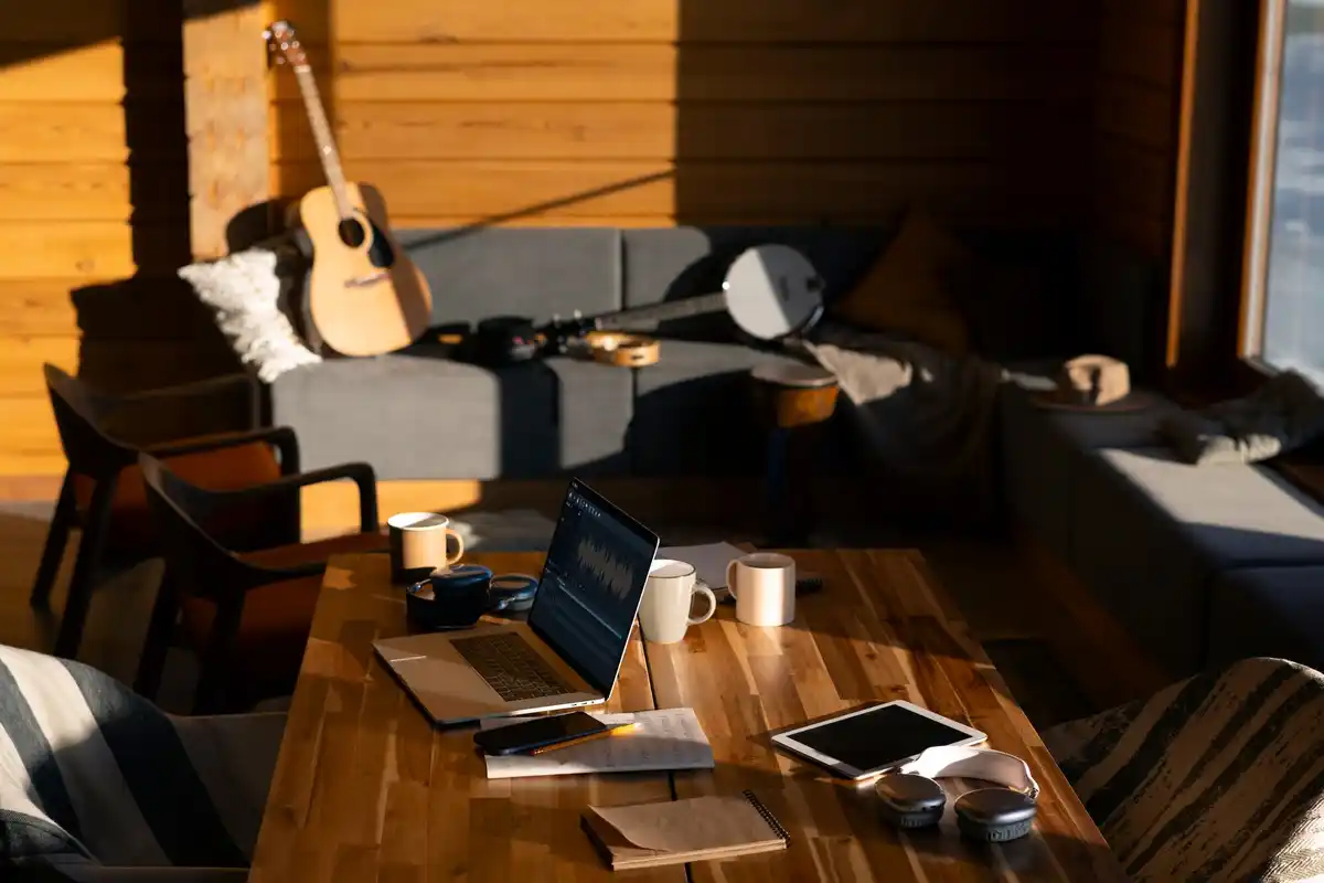 tiny creative home workspace Czech