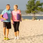 active mature Czech couple walking park fitness lifestyle