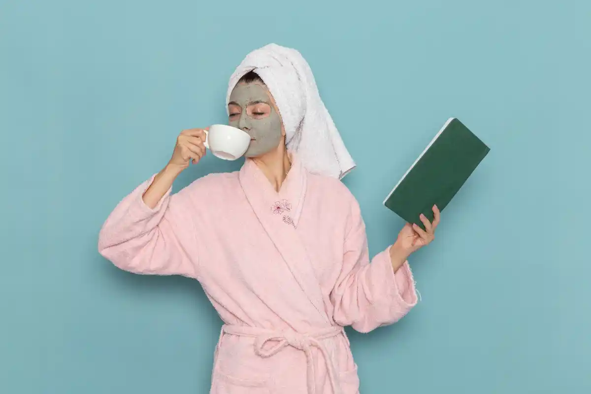 coffee grounds facial mask Czech bathroom