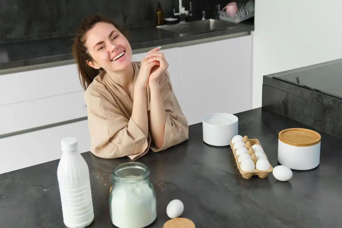 homemade facial from fridge ingredients woman.czech home